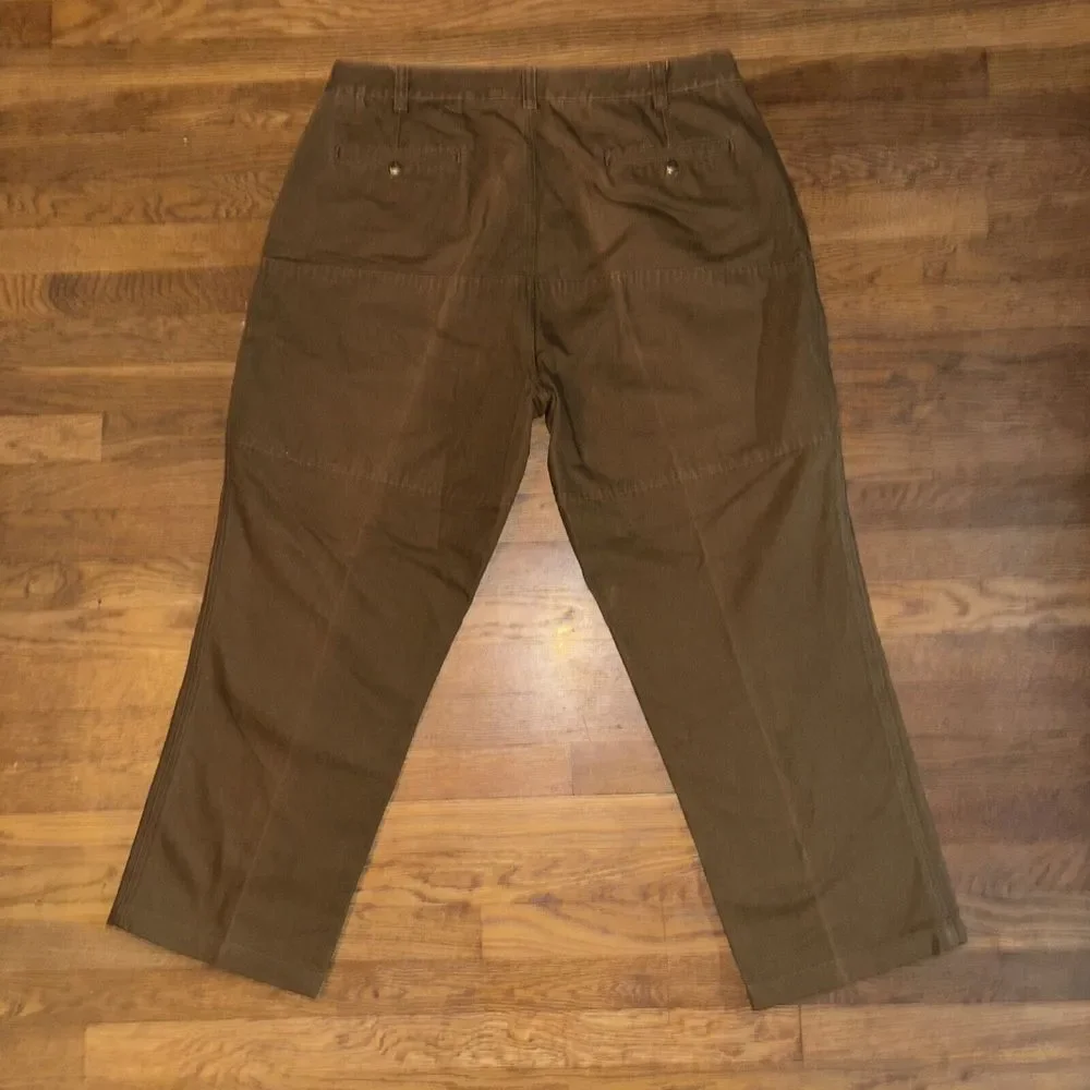 VTG Orvis‎ Mens 40 X 30 Dark Brown Canvas Straight Leg Outdoor Hunting Gorp Work